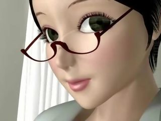 Lascivní 3d anime jeptiška sát klovaný pták