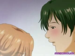Two anime babes licking and sharing a gotak