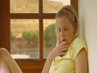 Shocking view of lustful seductress rubbing