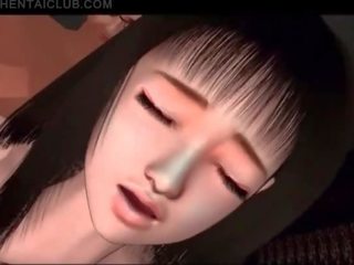 Pořádný anime bruneta dostane kočička přibil na the
