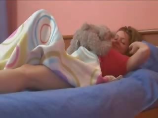 Sleepy deity rubbing her sleepy pussy