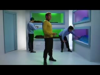 Enticing busty brunette sucks dick and fucks in star trek uniform