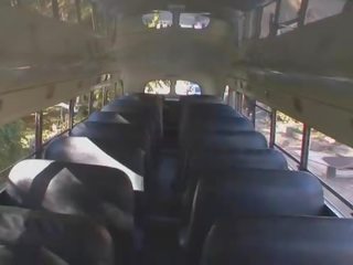 Captivating gyzyl saçly ýaşlar in attractive ýubka gets banged in a awtobus