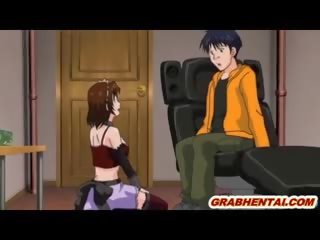 魅力的な エロアニメ メイド tittyfucking と 素晴らしい ライディング bigcock