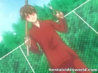Adolescent in swimsuit fingers hentai burungpun