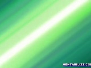 Hentai coed almost pukes while getting a big tentacle in her mouth
