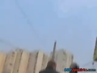 Pleasant punčocháče upskirt voyeured zde