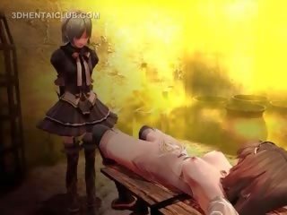 Tied Up Hentai sex video Slave Gets Pussy Licked On Table