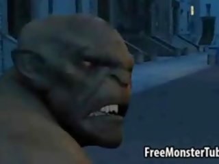 Superb 3D cutie Lays On A Cop Car And Sucks A Monsters johnson