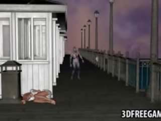 Uly emjekli 3d multik cutie getting fucked by a zombi