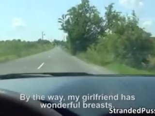 Himokas hitchhiking pari nauttii marvelous aikuinen video-