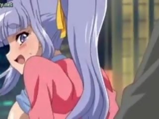 Obrovský breasted hentai dostane položený od za