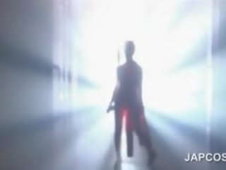 Aziýaly magnificent göt aktrisa plays stunner in keşbe girmek scene
