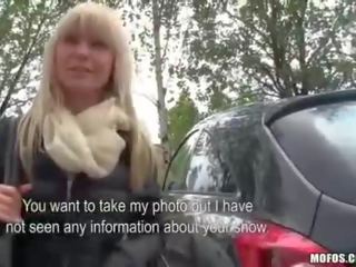 Desirable Czech sweetheart backseat fucked for cash