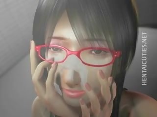 Geeky 3D Hentai bitch Gives POV Head
