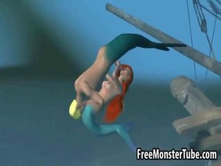 3d vähän mermaid deity saa perseestä kova vedenalainen
