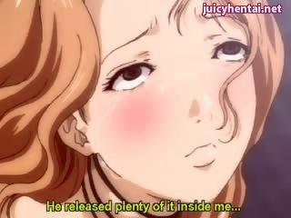 Anime blondýnka s punčochy získávání a člen