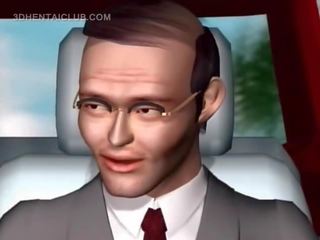 Nahý anime hottie v prdeli těžký přes the auto