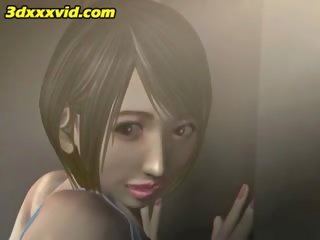 Tatlong-dimensiyonal seductress sa swimsuit fucked