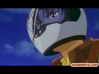 Okouzlující japonská hentai allhole poked podle netvor tentacles
