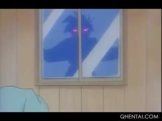 최고 헨타이 브루 넷의 사람 입 잤어요 그녀의 교수 에 무릎
