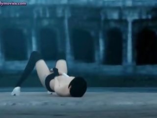 애니메이션 와 짧은 머리 제공 구두의
