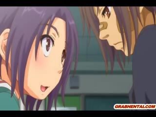Hapon hentai binatilyo squeezing suso at fabulous poking