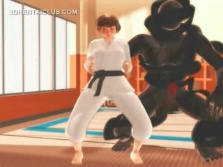 Karate hentai damsel saje monsters velký bodnutí
