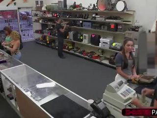 Brunet and outstanding kolledž student gets hammered by shawn the shop owner