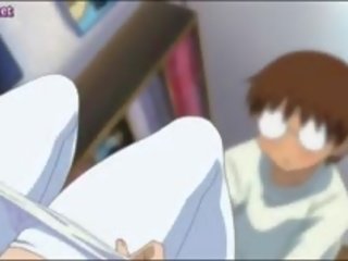 Charming anime tilki showing her jugs