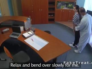 Expert fucks bent over patient in recepcionists room