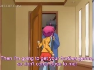 Teenage Hentai stunner Checking Her Tits In The Mirror