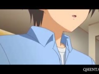 Delicate хентай покоївка serves її медична людина на коліна