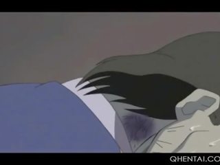 Velký boobed hentai divinity svázaný nahoru a sexually mučeni