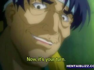 Hentai coed watching her beau gets assfucked by pervert lad