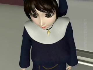 3d 動漫 尼姑 得到 slit vibrated
