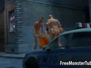3d multik supergirl getting double teamed outdoors