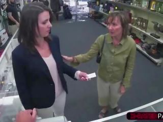 MILF and sexually aroused woman gets her pussy hammered by Shawn in his office