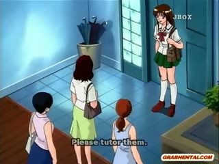 Roped anime talyp with a muzzle gets wibrator in her wetpussy