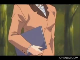 Skrępowane hentai młody pani dostaje kapanie cipa vibed i pieprzony