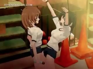 Tied Up Hentai lady Gets Cunt Vibed Hard