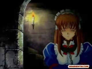 Chained Hentai Maid Self Masturbating In Front Of Her professor