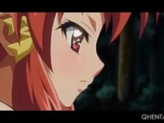 Panlabas hentai pagtatalik pelikula may delicate redhead pagkuha squirting