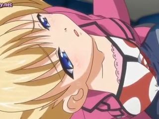 Hentai blondýnka damsel získávání položený