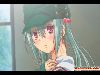 Hapon hentai binatilyo squeezing suso at groovy poking