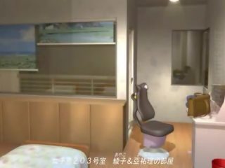 Provocative 3d anime lady gives bj to a futanari