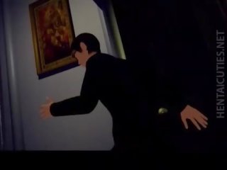 褐髮女郎 3d 動漫 鋤 得到 slit 擦