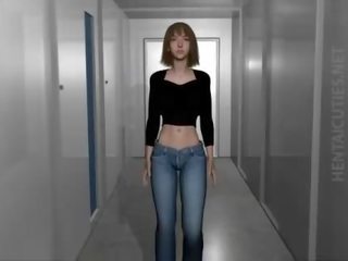 Hottie 3d anime otrok dostane svázaný nahoru