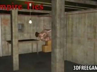 Tied Up 3D Cartoon honey Hanging From The Ceiling