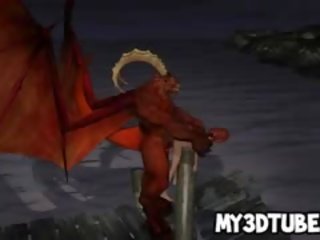 3d gyzyl saçly gets fucked hard by a horned dragon